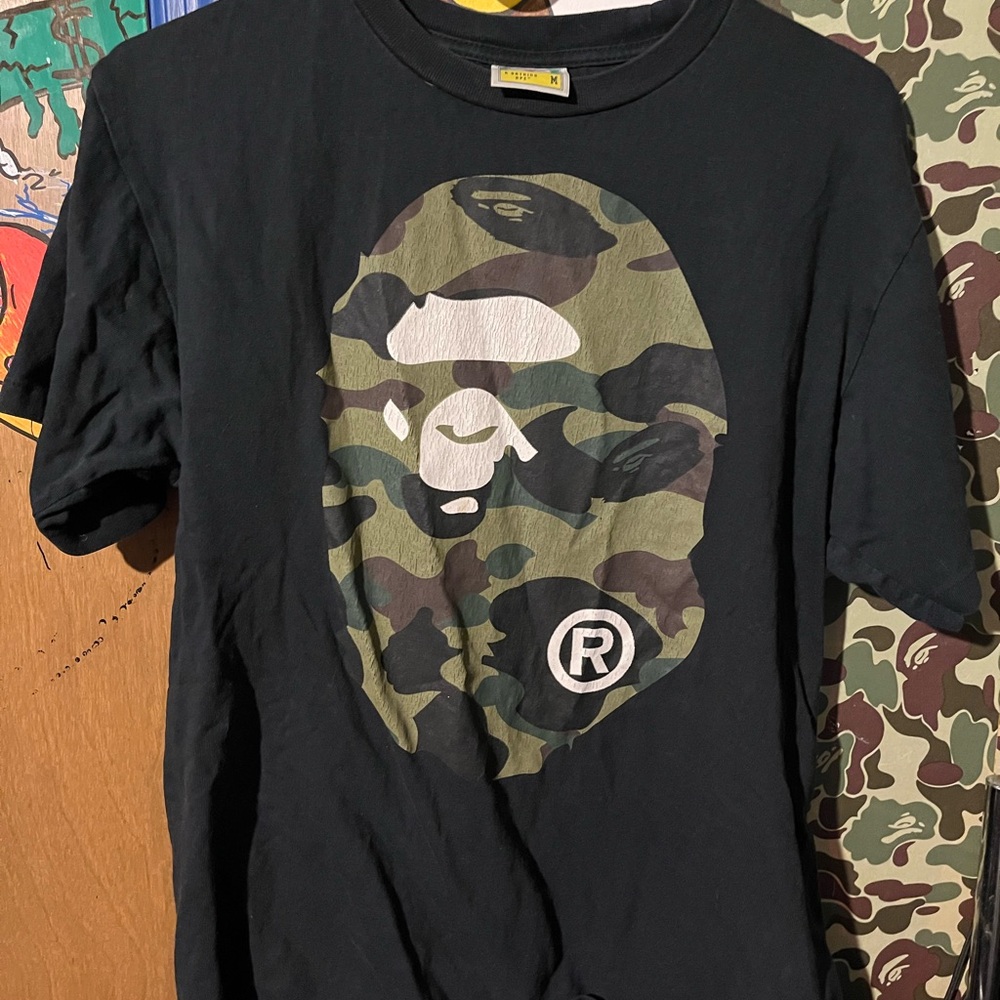 Bape Black Camo Ape Head Tee